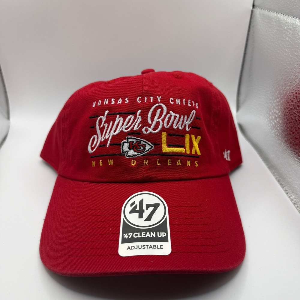 Kansas City Chiefs 47 Brand Super Bowl LIX New Orleans Red Adjustable Hat Cap